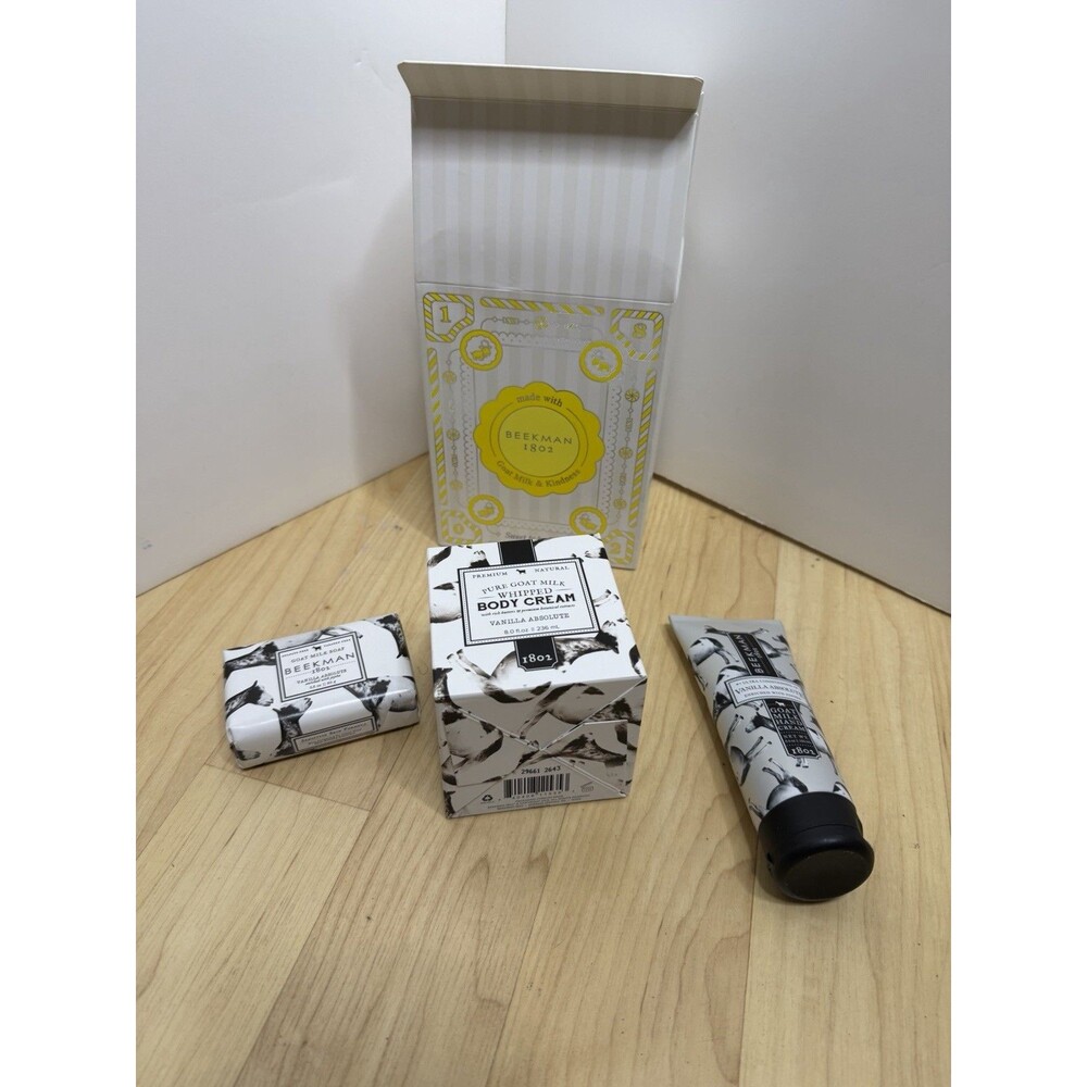 #Beekman 1802 Vanilla Absolute  Set—Hand Cream—Body Cream—Goat Milk Soap 3 Pc